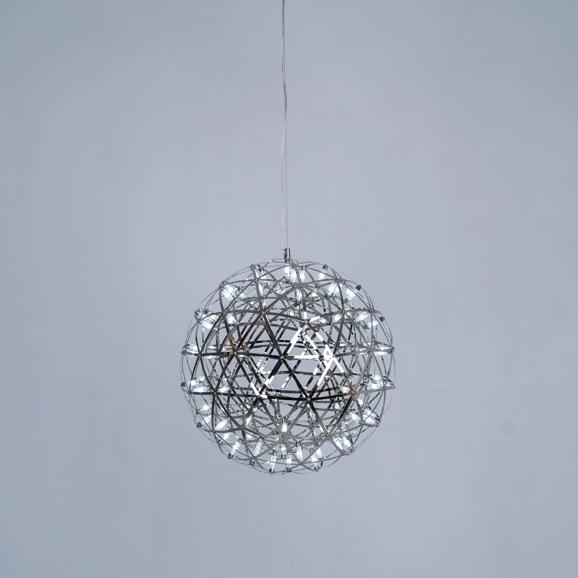 Modern LED Spark Ball Pendant Light Starry Night Fireworks Stainless Steel Chandelier
