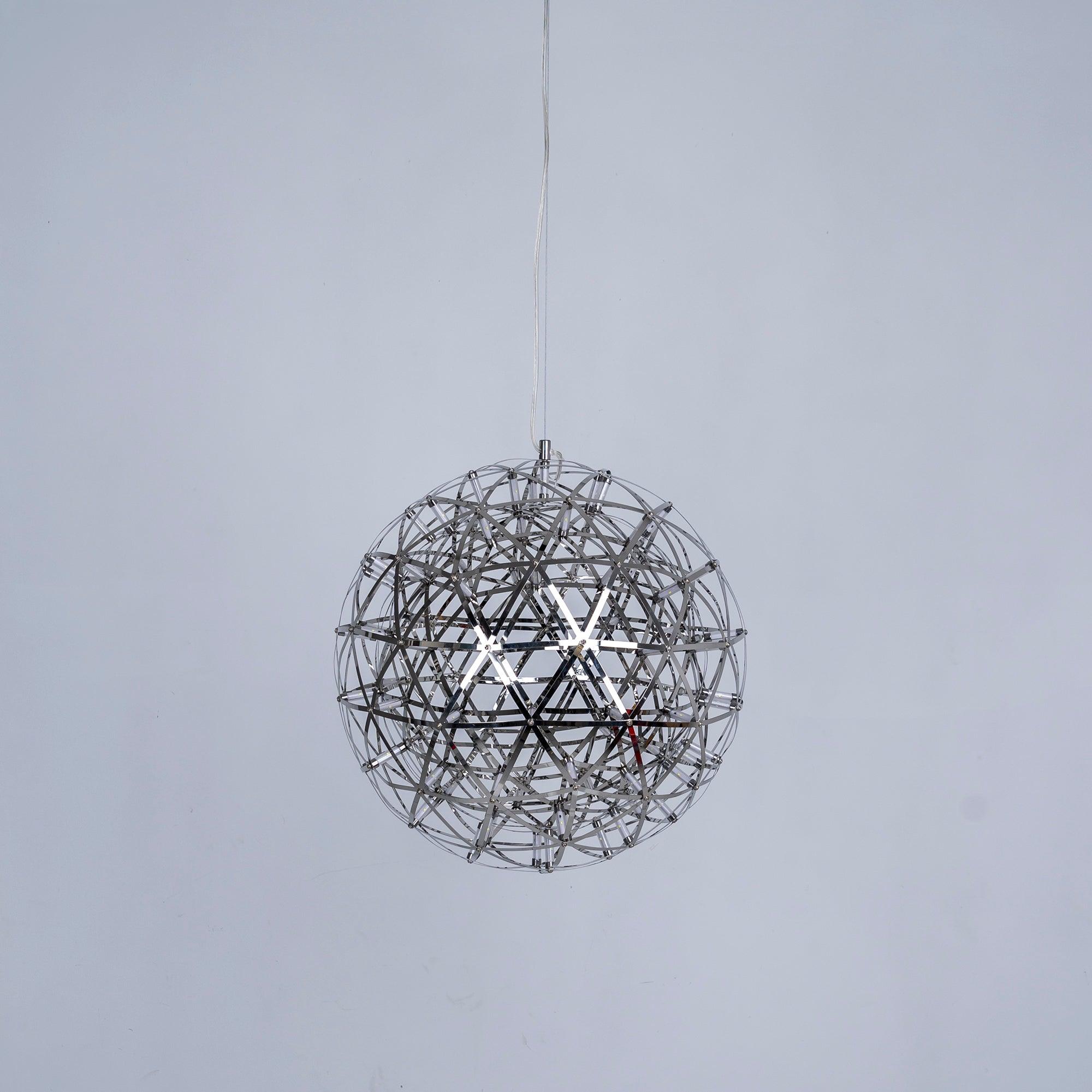 Modern LED Spark Ball Pendant Light Starry Night Fireworks Stainless Steel Chandelier