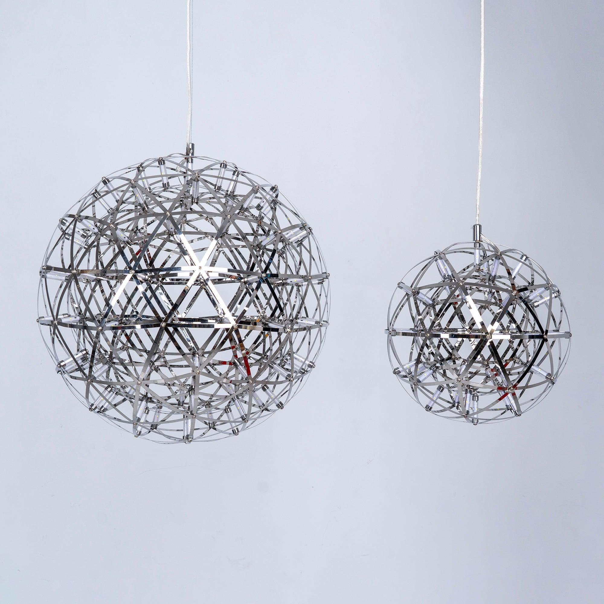 Modern LED Spark Ball Pendant Light Starry Night Fireworks Stainless Steel Chandelier