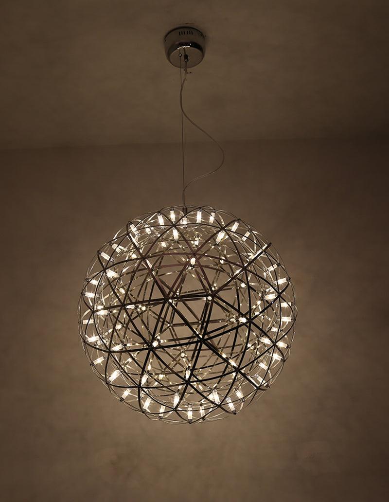 Modern LED Spark Ball Pendant Light Starry Night Fireworks Stainless Steel Chandelier