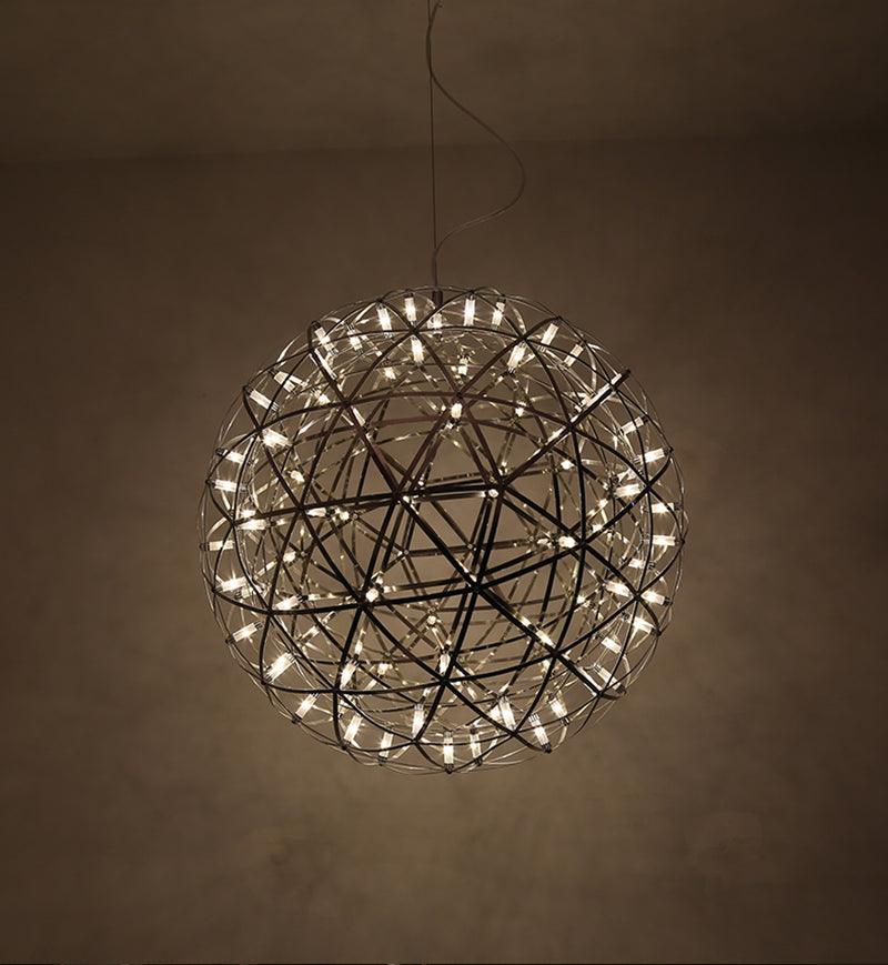 Modern LED Spark Ball Pendant Light Starry Night Fireworks Stainless Steel Chandelier
