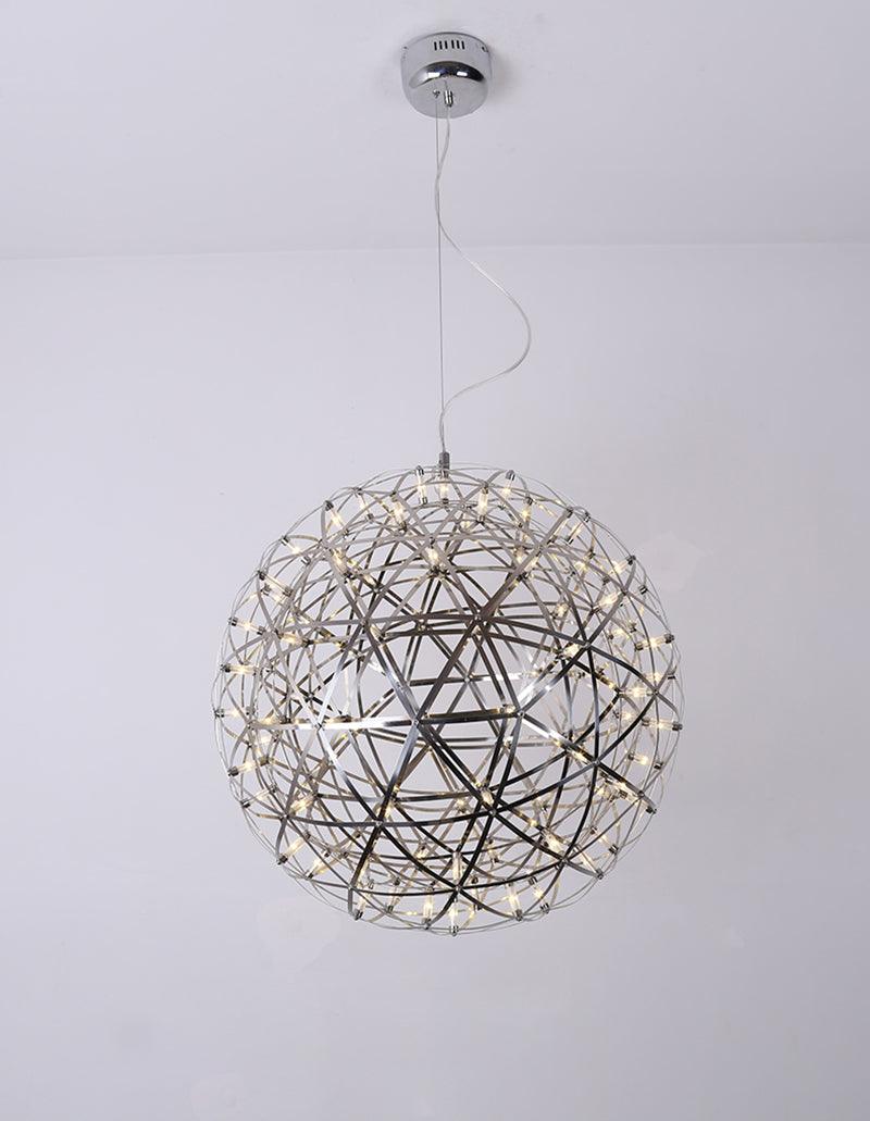 Modern LED Spark Ball Pendant Light Starry Night Fireworks Stainless Steel Chandelier