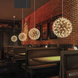 Modern LED Spark Ball Pendant Light Starry Night Fireworks Stainless Steel Chandelier