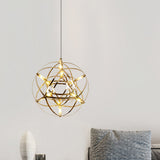 Modern LED Spark Ball Pendant Light Starry Night Fireworks Stainless Steel Chandelier