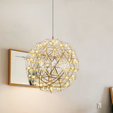 Modern LED Spark Ball Pendant Light Starry Night Fireworks Stainless Steel Chandelier