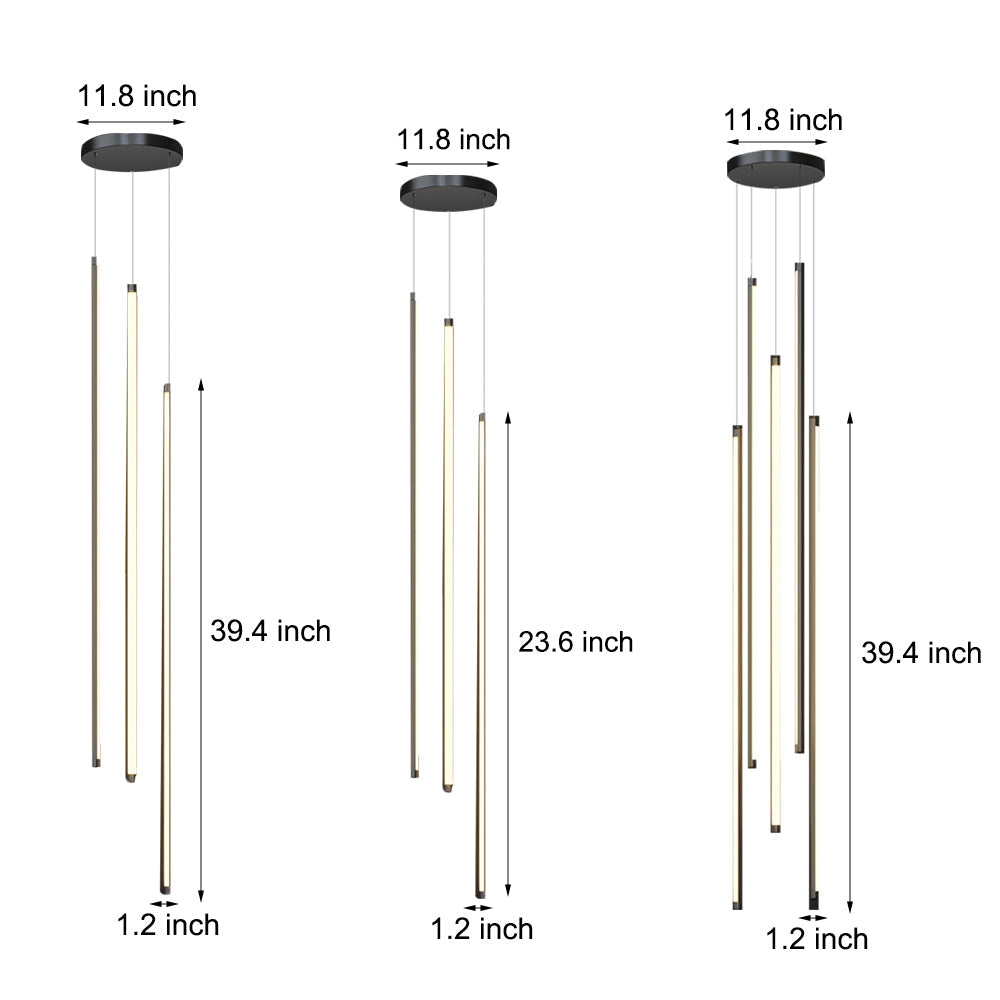 Modern LED Spiral Multi Strip Chandelier for High Ceiling Staircase and Villa