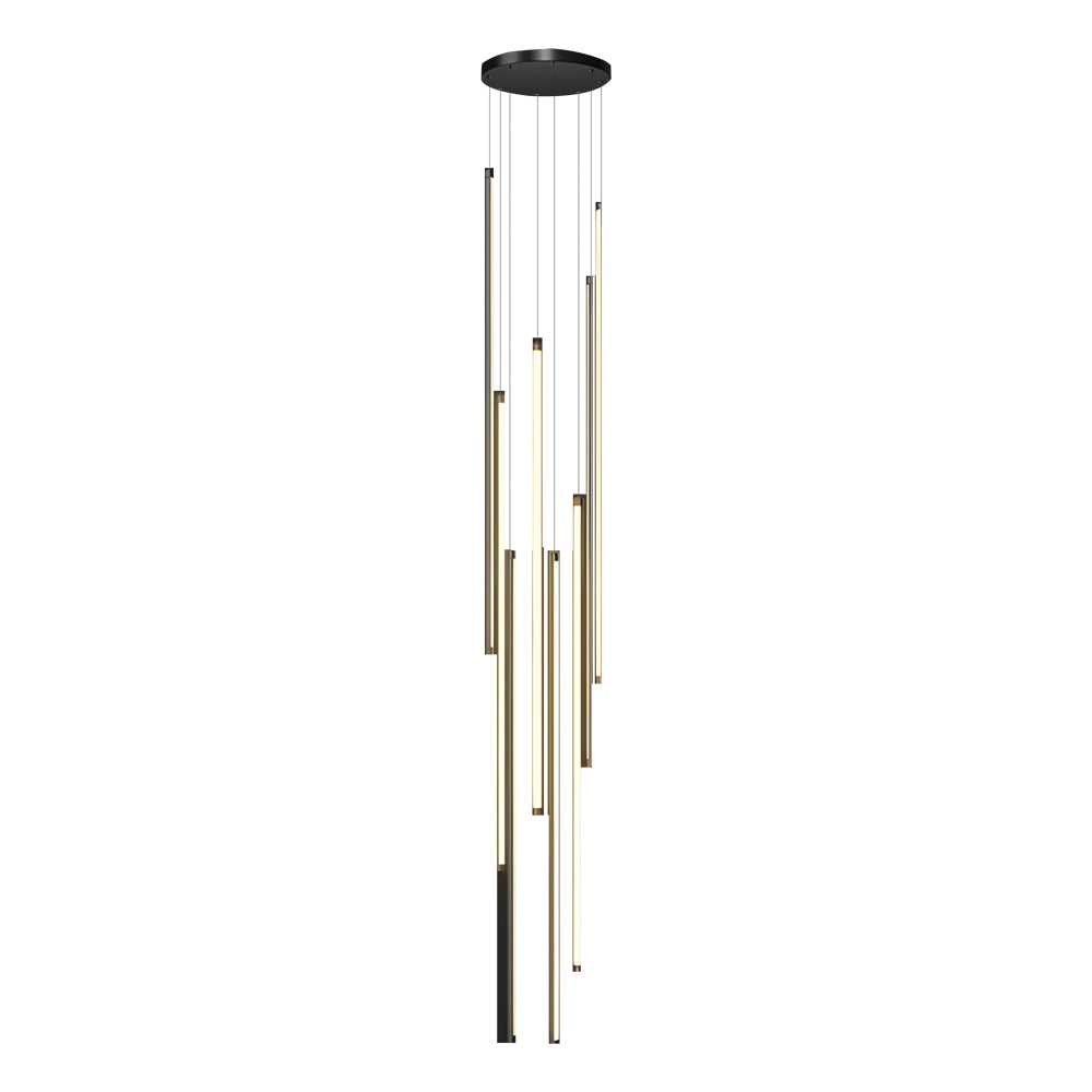 Modern LED Spiral Multi Strip Chandelier for High Ceiling Staircase and Villa