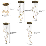 Modern LED Spiral Staircase Chandelier with Pineapple Glass Globes Multi Light Pendant for High Ceilings