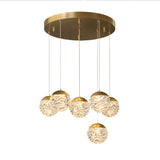 Modern LED Spiral Staircase Chandelier with Pineapple Glass Globes Multi Light Pendant for High Ceilings