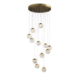 Modern LED Spiral Staircase Chandelier with Pineapple Glass Globes Multi Light Pendant for High Ceilings