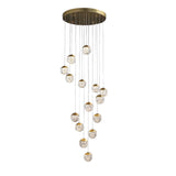 Modern LED Spiral Staircase Chandelier with Pineapple Glass Globes Multi Light Pendant for High Ceilings