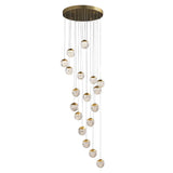 Modern LED Spiral Staircase Chandelier with Pineapple Glass Globes Multi Light Pendant for High Ceilings