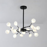 Modern LED Sputnik Bubble Chandelier with White Acrylic Shades and Nordic Metal Frame