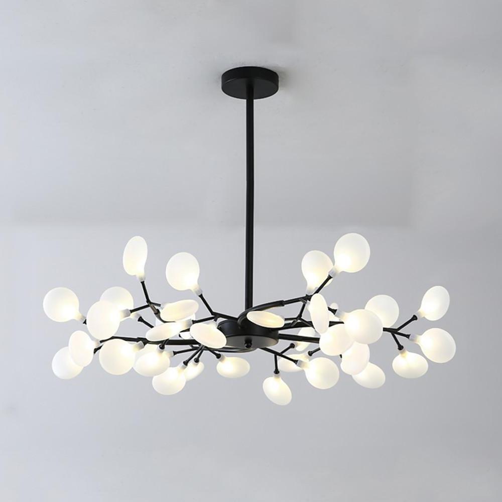 Modern LED Sputnik Bubble Chandelier with White Acrylic Shades and Nordic Metal Frame