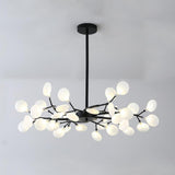 Modern LED Sputnik Bubble Chandelier with White Acrylic Shades and Nordic Metal Frame