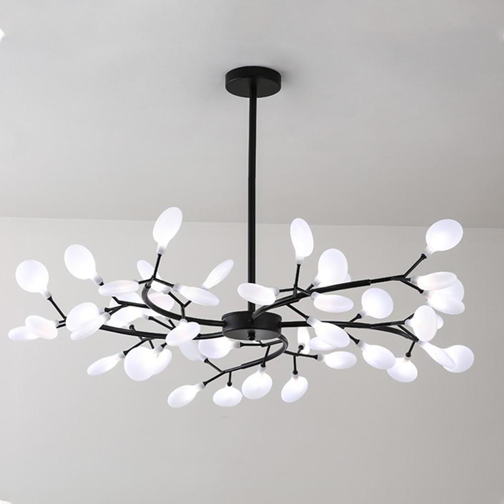 Modern LED Sputnik Bubble Chandelier with White Acrylic Shades and Nordic Metal Frame