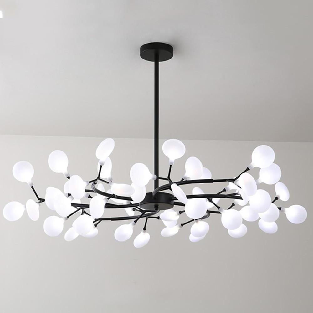 Modern LED Sputnik Bubble Chandelier with White Acrylic Shades and Nordic Metal Frame