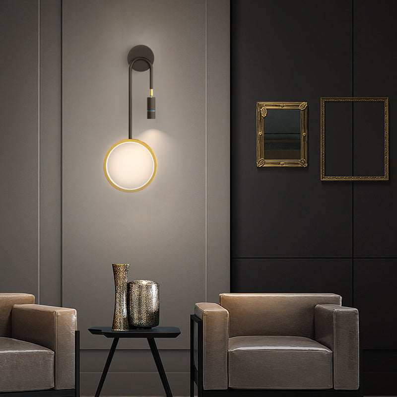 Modern LED Star Ring Wall Sconce with Three Step Dimming and Spotlight Gold and Black