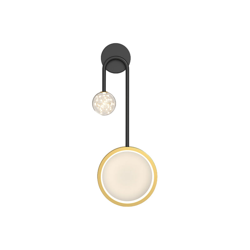 Modern LED Star Ring Wall Sconce with Three Step Dimming and Spotlight Gold and Black