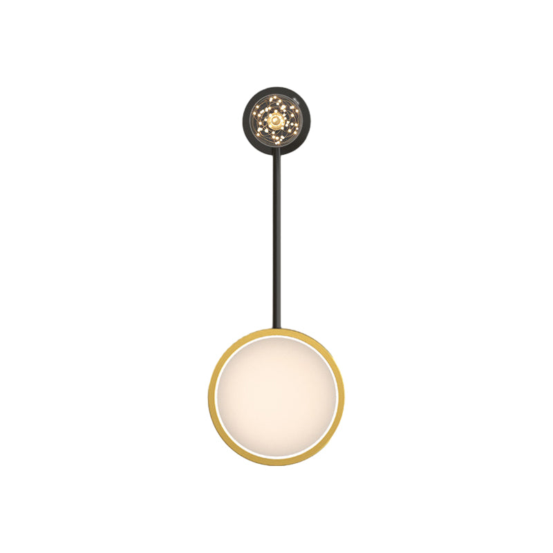 Modern LED Star Ring Wall Sconce with Three Step Dimming and Spotlight Gold and Black