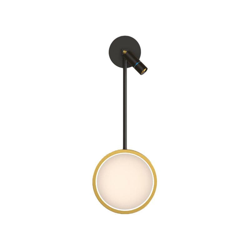 Modern LED Star Ring Wall Sconce with Three Step Dimming and Spotlight Gold and Black