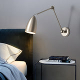 Modern LED Swing Arm Wall Sconce with 3 Adjustable Joints and Dimmable Light for Bedside Reading