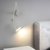 Modern LED Swing Arm Wall Sconce with 3 Adjustable Joints and Dimmable Light for Bedside Reading