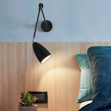 Modern LED Swing Arm Wall Sconce with 3 Adjustable Joints and Dimmable Light for Bedside Reading