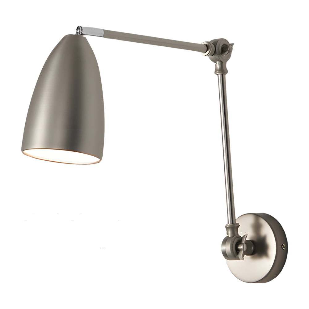 Modern LED Swing Arm Wall Sconce with 3 Adjustable Joints and Dimmable Light for Bedside Reading