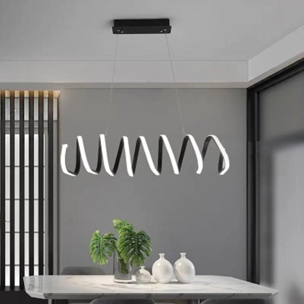 Modern LED Triangular Pendant Light Dimmable Acrylic Ceiling Fixture for Kitchen and Dining Room