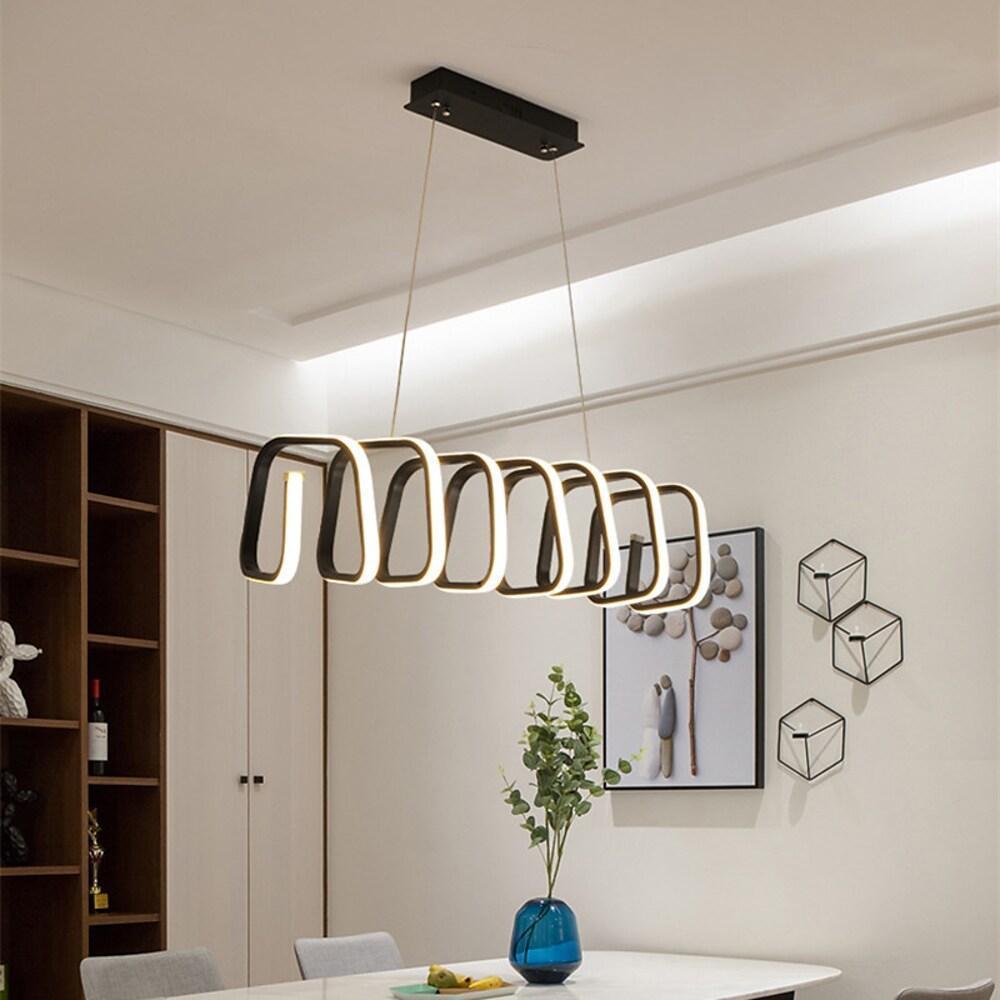 Modern LED Triangular Pendant Light Dimmable Acrylic Ceiling Fixture for Kitchen and Dining Room