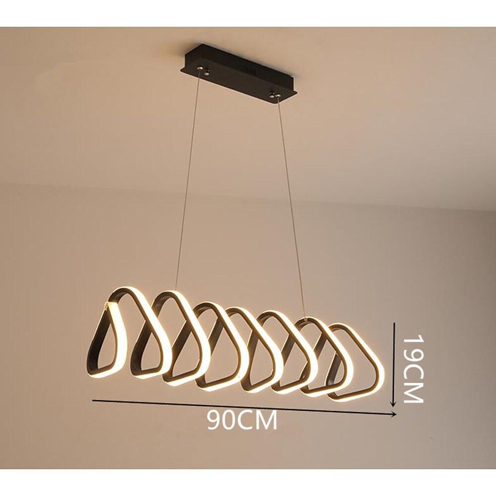 Modern LED Triangular Pendant Light Dimmable Acrylic Ceiling Fixture for Kitchen and Dining Room