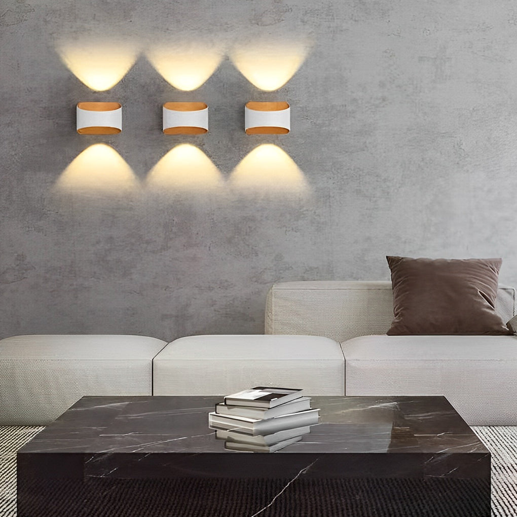 Modern LED Up and Down Outdoor Wall Sconce Waterproof Exterior Porch Lamp in Aluminum