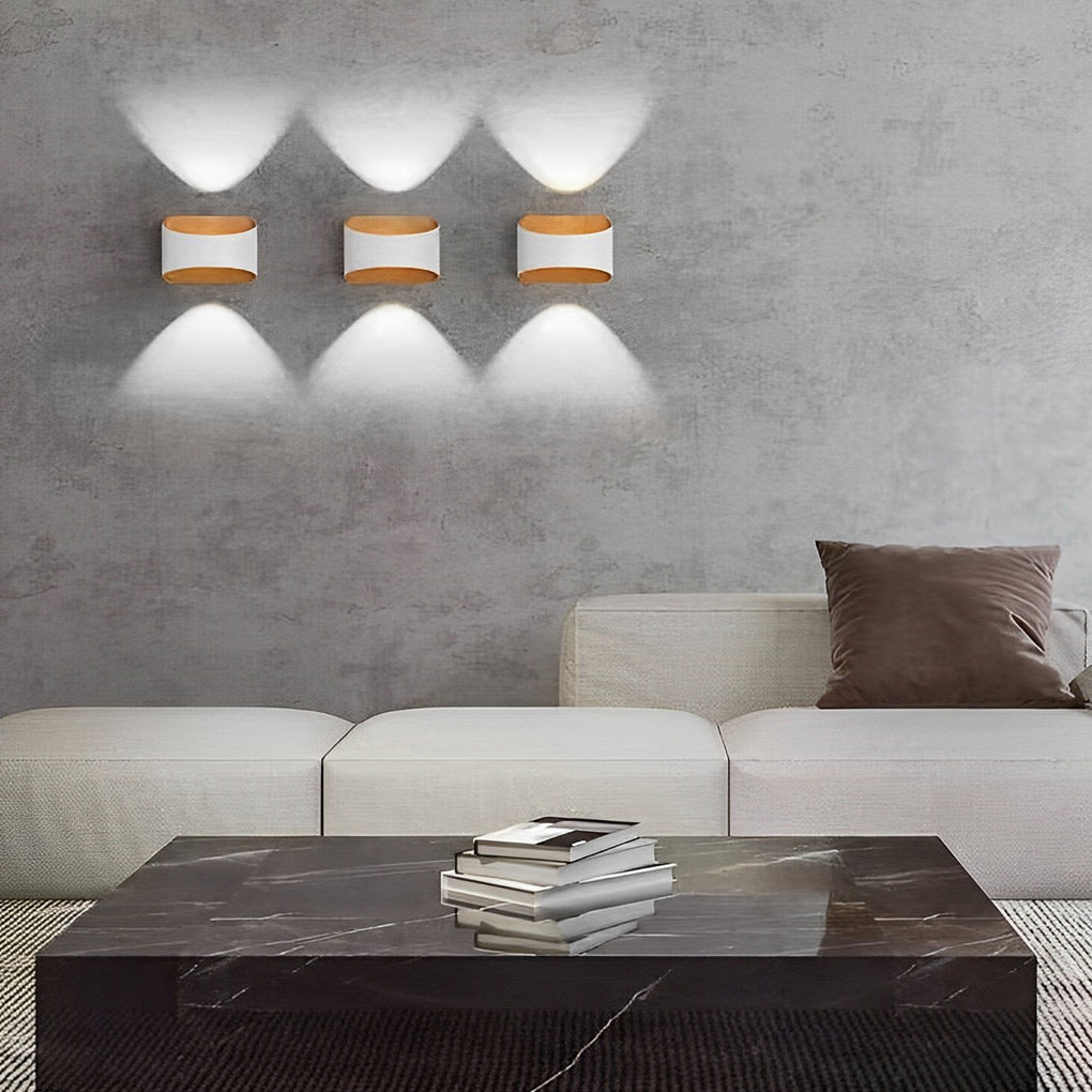 Modern LED Up and Down Outdoor Wall Sconce Waterproof Exterior Porch Lamp in Aluminum