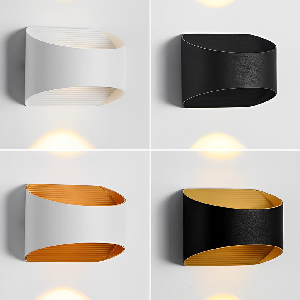 Modern LED Up and Down Outdoor Wall Sconce Waterproof Exterior Porch Lamp in Aluminum