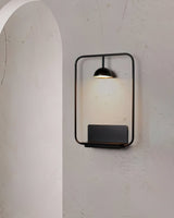 Modern LED Wall Sconce with Integrated Display Shelf Functional Metal Downlight Wall Lamp