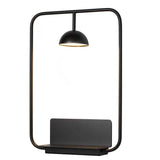 Modern LED Wall Sconce with Integrated Display Shelf Functional Metal Downlight Wall Lamp