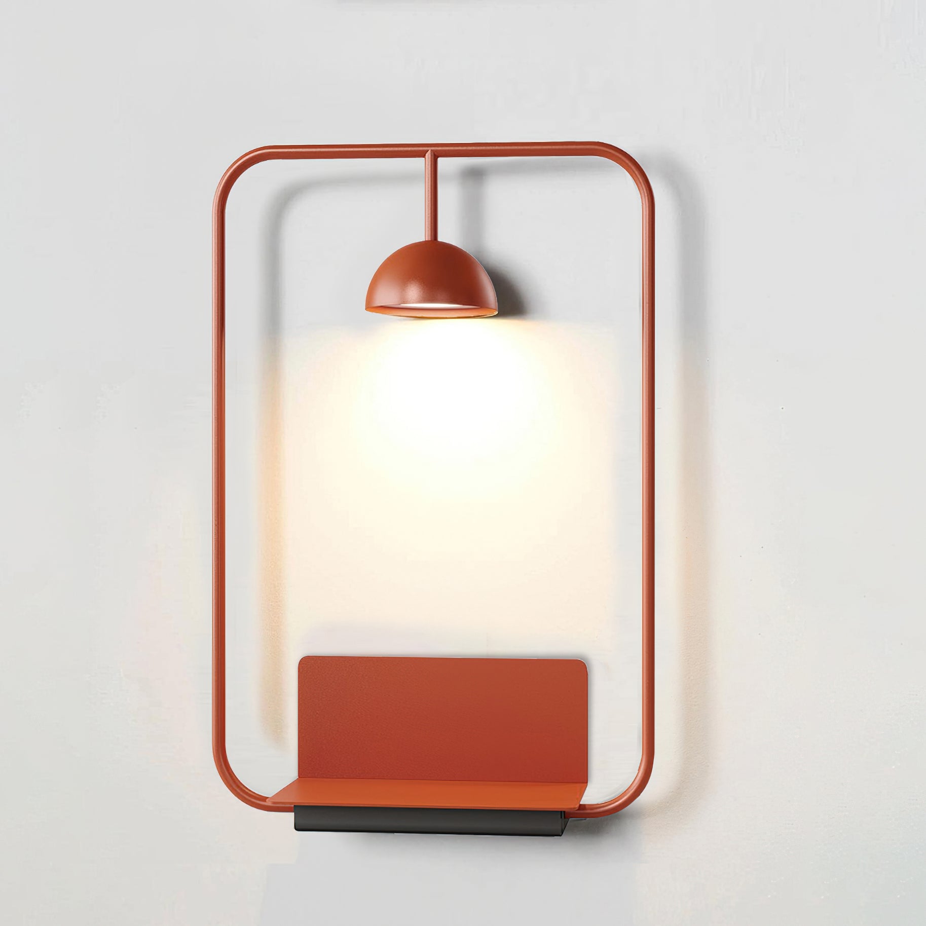Modern LED Wall Sconce with Integrated Display Shelf Functional Metal Downlight Wall Lamp