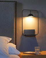 Modern LED Wall Sconce with Integrated Display Shelf Functional Metal Downlight Wall Lamp