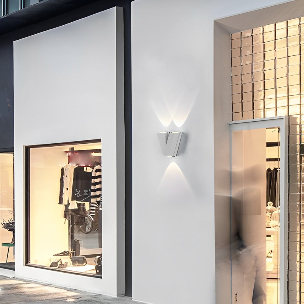 Modern LED Waterproof Outdoor Wall Lamp Creative Letter Shaped N V W Aluminum Garden Sconce
