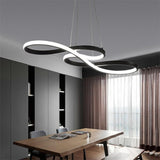 Modern LED Wave Design Sputnik Semi Flush Mount Chandelier Metal Silica Gel Ceiling Light