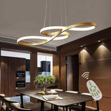 Modern LED Wave Design Sputnik Semi Flush Mount Chandelier Metal Silica Gel Ceiling Light