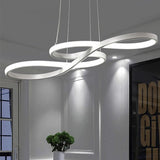 Modern LED Wave Design Sputnik Semi Flush Mount Chandelier Metal Silica Gel Ceiling Light
