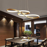Modern LED Wave Design Sputnik Semi Flush Mount Chandelier Metal Silica Gel Ceiling Light