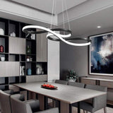 Modern LED Wave Design Sputnik Semi Flush Mount Chandelier Metal Silica Gel Ceiling Light