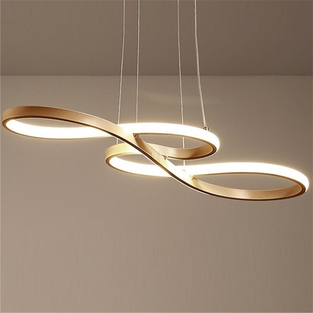 Modern LED Wave Design Sputnik Semi Flush Mount Chandelier Metal Silica Gel Ceiling Light