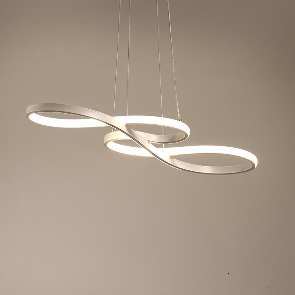 Modern LED Wave Design Sputnik Semi Flush Mount Chandelier Metal Silica Gel Ceiling Light