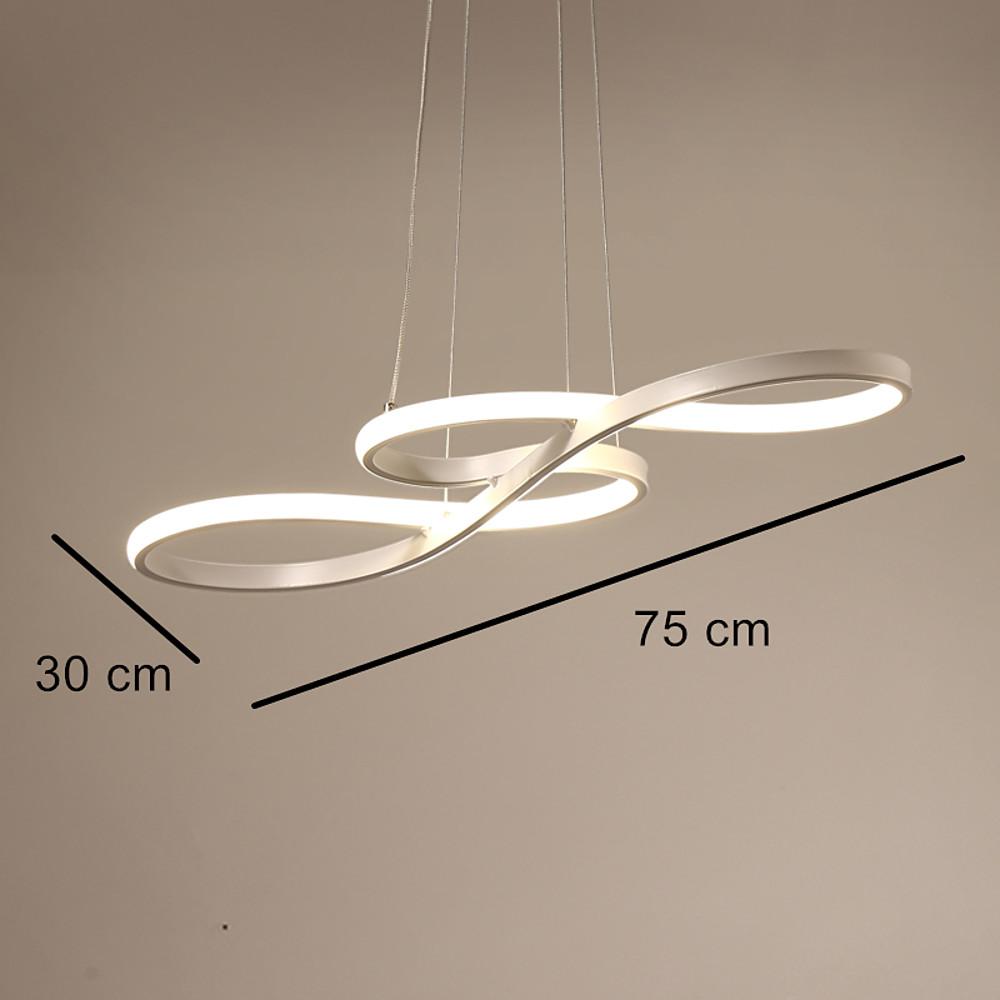 Modern LED Wave Design Sputnik Semi Flush Mount Chandelier Metal Silica Gel Ceiling Light