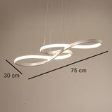 Modern LED Wave Design Sputnik Semi Flush Mount Chandelier Metal Silica Gel Ceiling Light