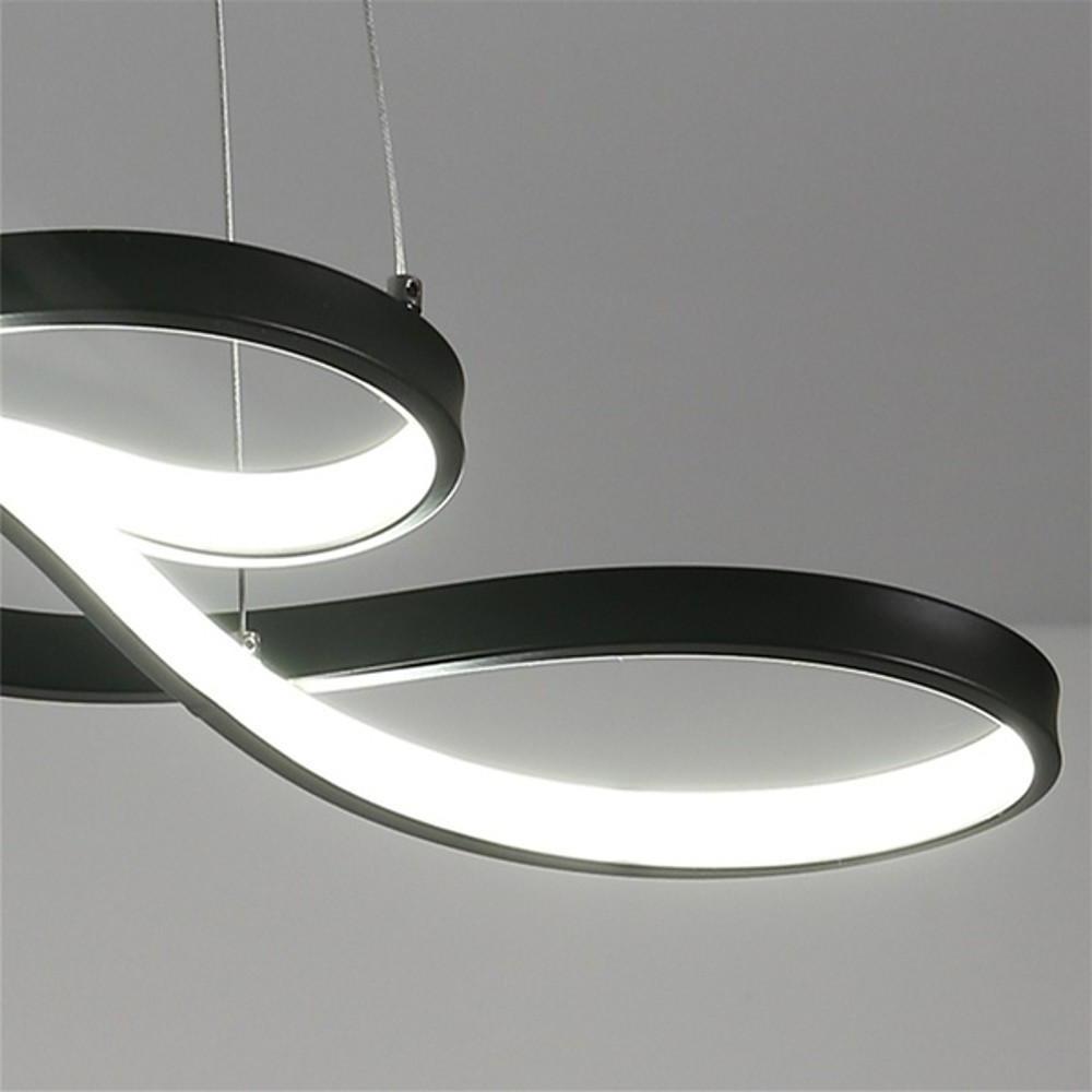 Modern LED Wave Design Sputnik Semi Flush Mount Chandelier Metal Silica Gel Ceiling Light